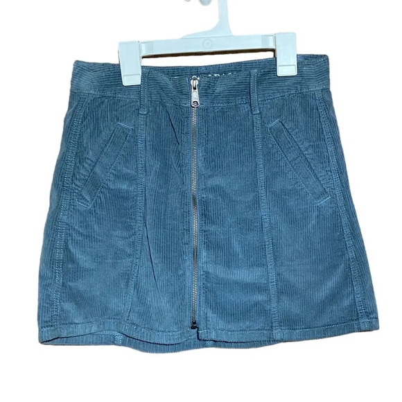 American Eagle Blue Gray A Line Hi Rise Skirt Size 4 - Picture 1 of 7